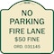 Signmission Missouri No Parking Fire Lane $50 Fine Heavy-Gauge Aluminum Sign, 18" x 18", TG-1818-23874 A-DES-TG-1818-23874 - alternate 1